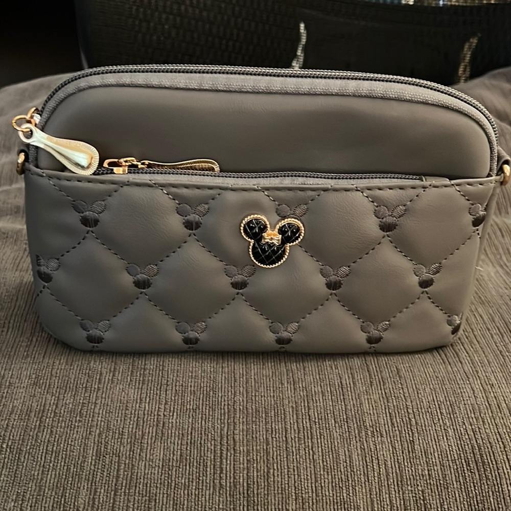 crossbody pouch bag, small, gray,